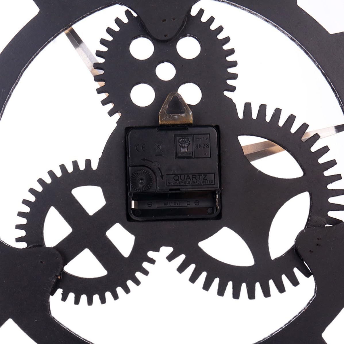 jojofuny Horloge Murale Vintage en Bois 3D à Engrenages, Chiffres Romains