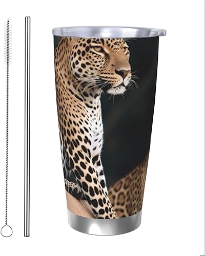 Miniatura 10 de WSOIHFEC African Leopard on Rock print 20oz Car Cup Double Wall Insulated Tumbler with Lid and Straw Stainless Travel Tumbler Reusable Coffee Mug