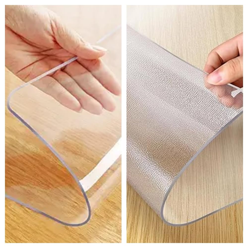 Sous-main transparent givré, tapis de table de salle à manger imperméable, pour ordinateur portable, bureau, salle à manger, maison, 60/100/120 cm, transparent