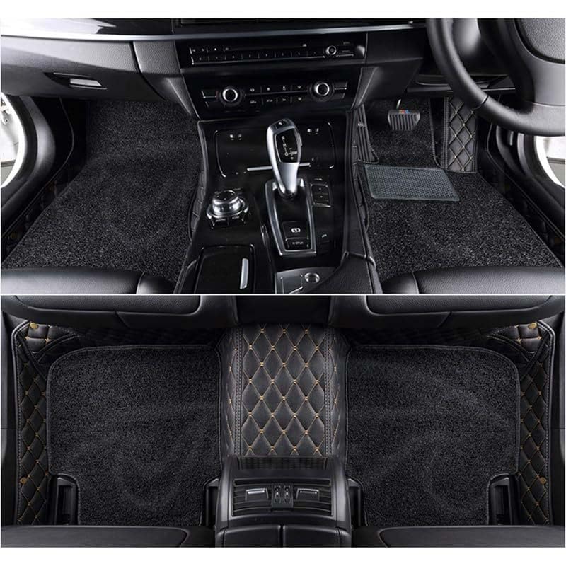 Image of Superior 7D Car Floor Mat Full Set for Mahindra XUV 3XO, 7 Layer Protection Mats, Luxury Leather with Noodle /Curly Car Foot Mat with Heal Pad, Anti-Skid & Waterproof Black Beige
