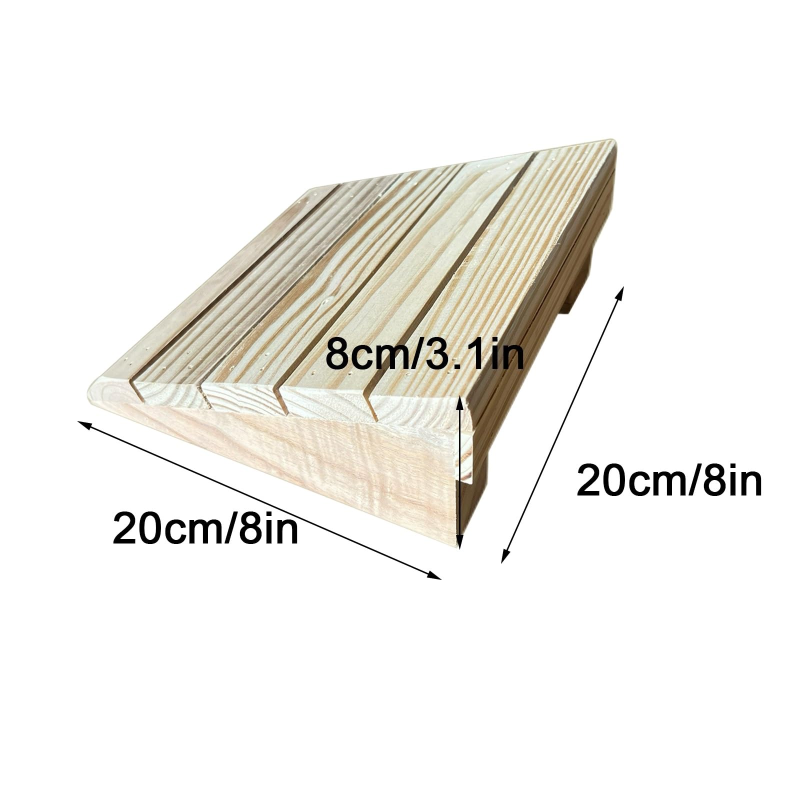 Rampa per Scalino, Rampe per Auto, Materiale in Legno Massello, Supporto Inferiore Rinforzato, Forza Uniforme, Adatta per Motociclette e Carrelli(20x20x8cm/8x8x3.1in)