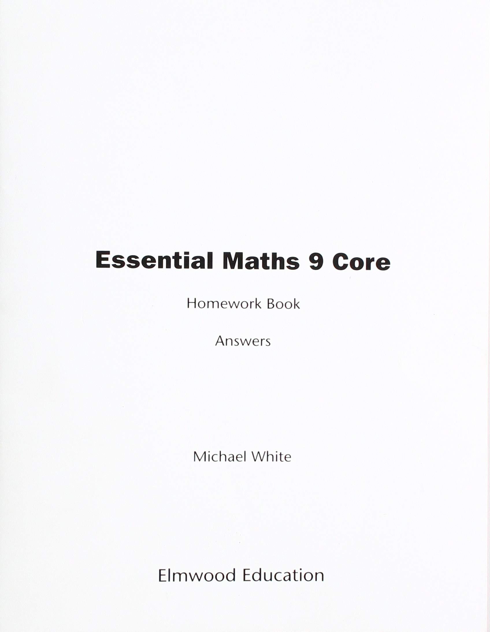 Essential Maths 9 Core Homework Answers