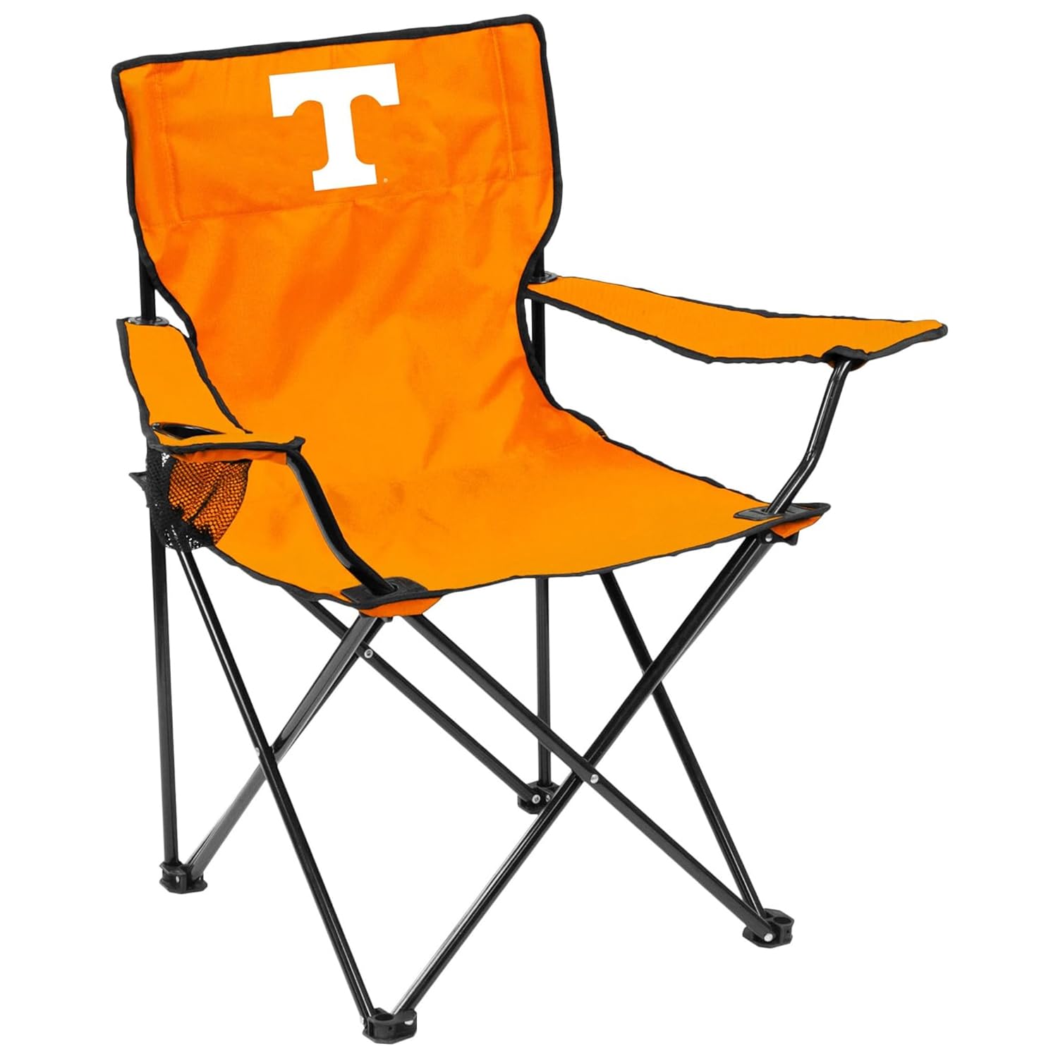 Logo Brands NCAA Portable Quad Chair – Folding Tailgate Chair with Armrests, Built-In Cup - Includes Carry Bag
