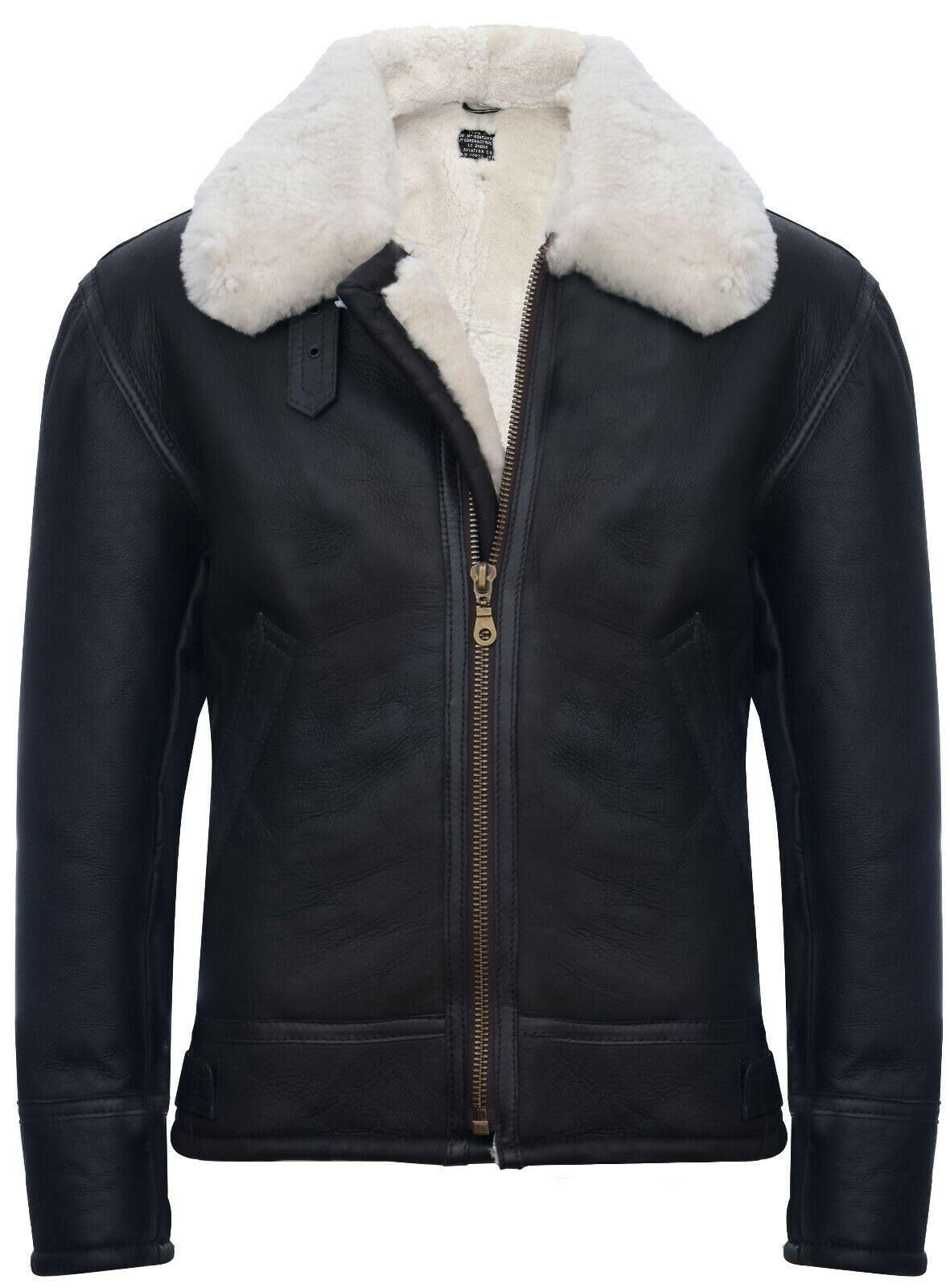 Infinity Leather B3 WW2 Aviator Flying Jacket - Sheepskin Leather - Brown - M
