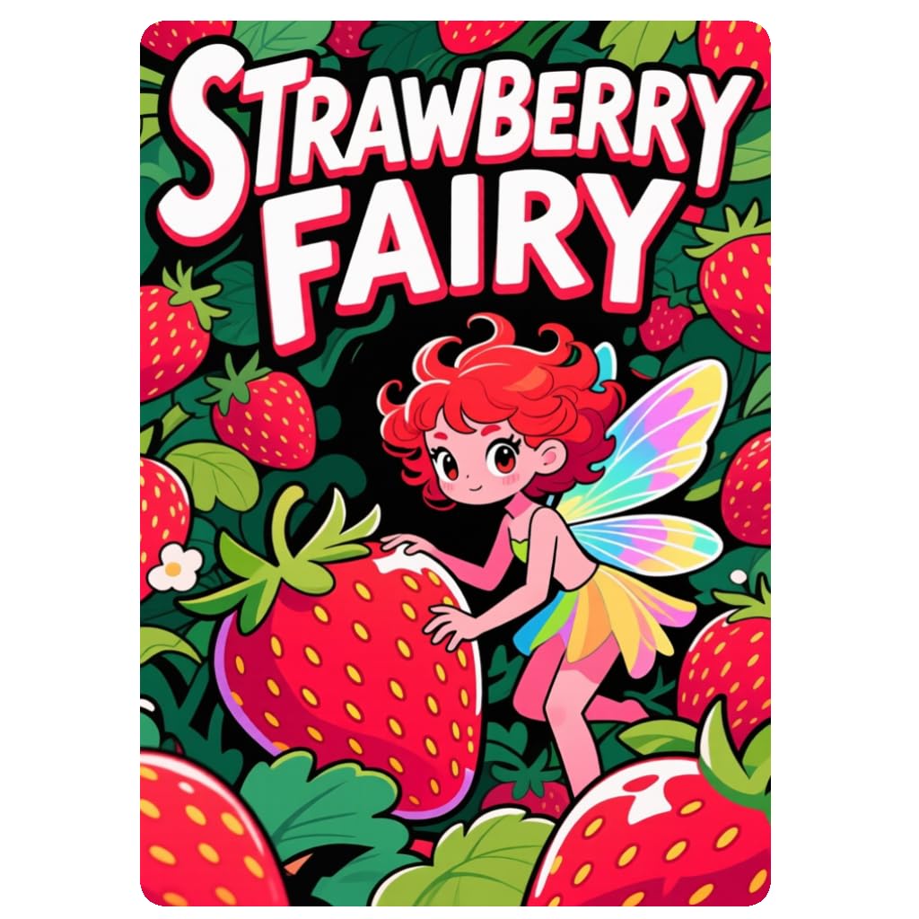 Strawberry Fairy Enchanting Tin Sign, 8x12 Inch Decor