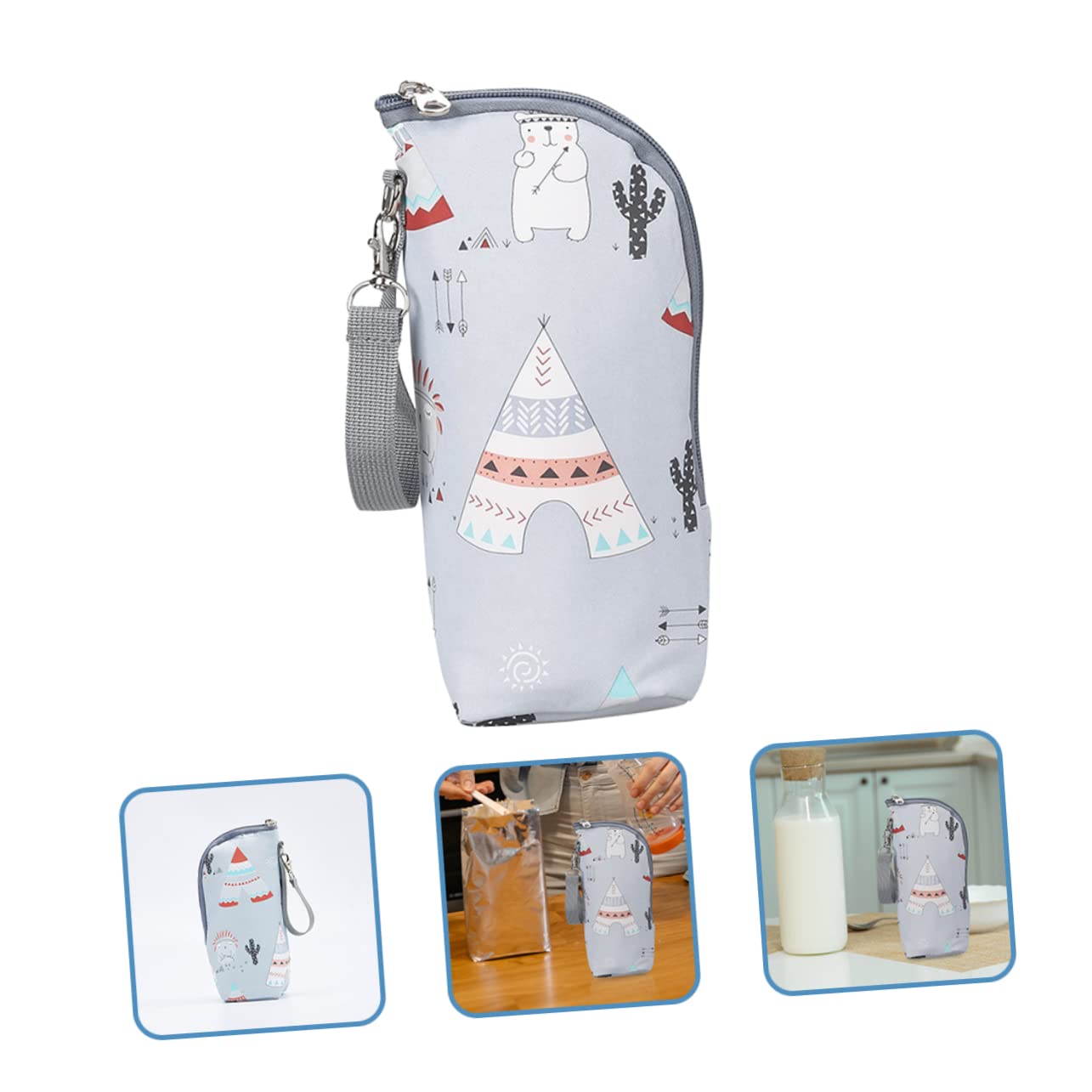 ibasenice 4pezzi Borsa Termica Per Bottiglie Di Latte Per Ragazzo Ragazza Sacchetto Isolato Per Conservazione Materiale Oxford Resistente Con Manico Per Passeggino e Chiusura Zip Per Uso