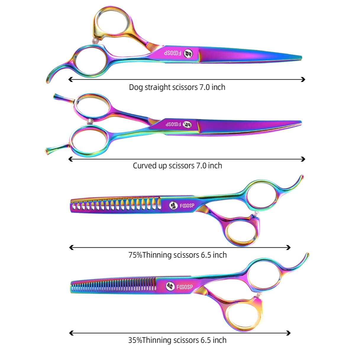 Amazon.co.jp: FOGOSP 犬用グルーミングはさみキット 小型犬用 6.5  