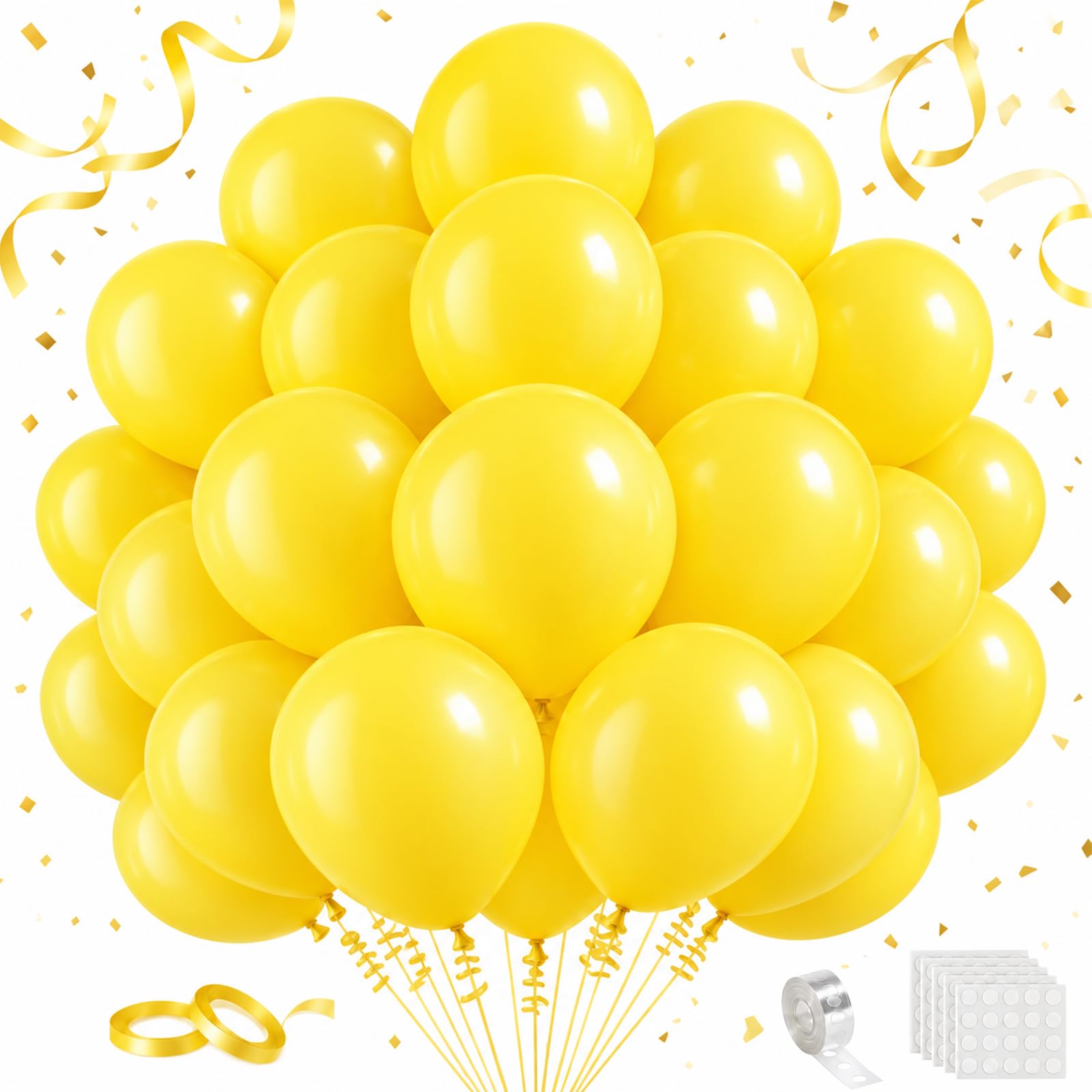 Yellow Thicken Latex Balloons 100 Pack - 12 Inch Helium Party Balloons