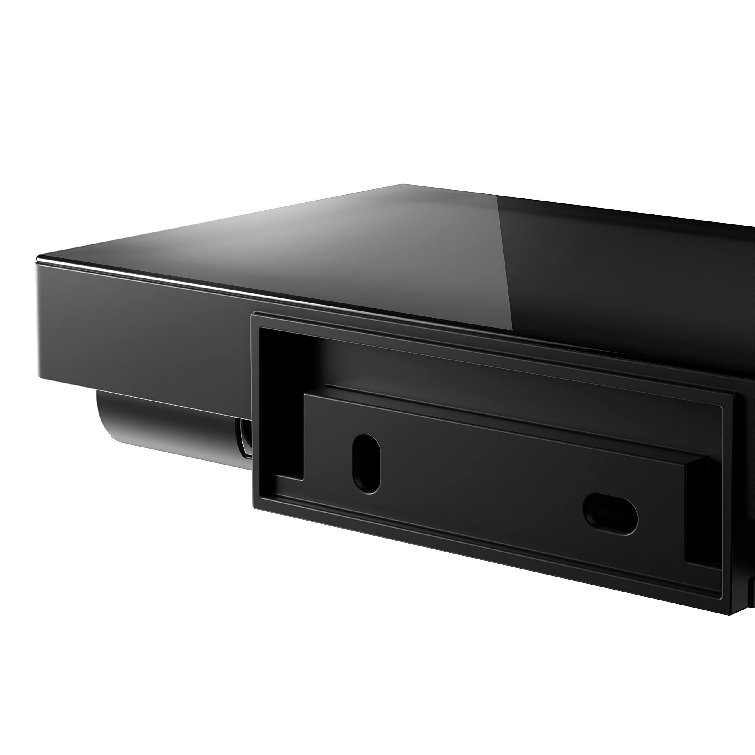 Keuco Reva Portarrollos, Forma Abierta, con repisa, Metal Negro | Made in Germany, orientable, incl. tornillos y tacos, soporte para papel higiénico para taladrar