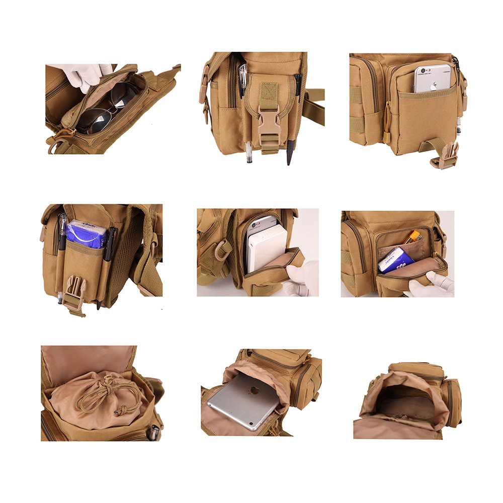 Multiusos tácticos gota pierna bolsa herramienta Fanny muslo paquete pierna Rig militar motocicleta cámara Versipack utilidad, Coyote Tan