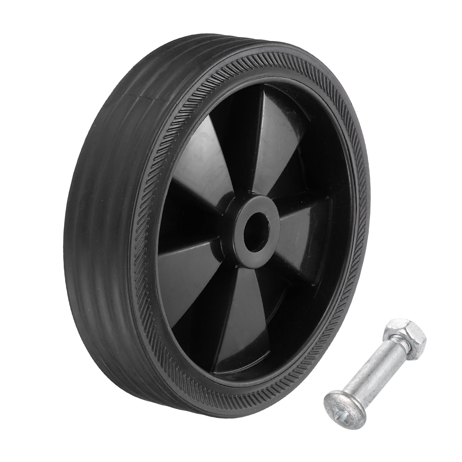 sourcing map 5 Inch Air Compressor Wheels Replacement Universal Wheels for Most Air Compressors Increasing Maneuverability with 0.5" Dia Pack of 1,Black