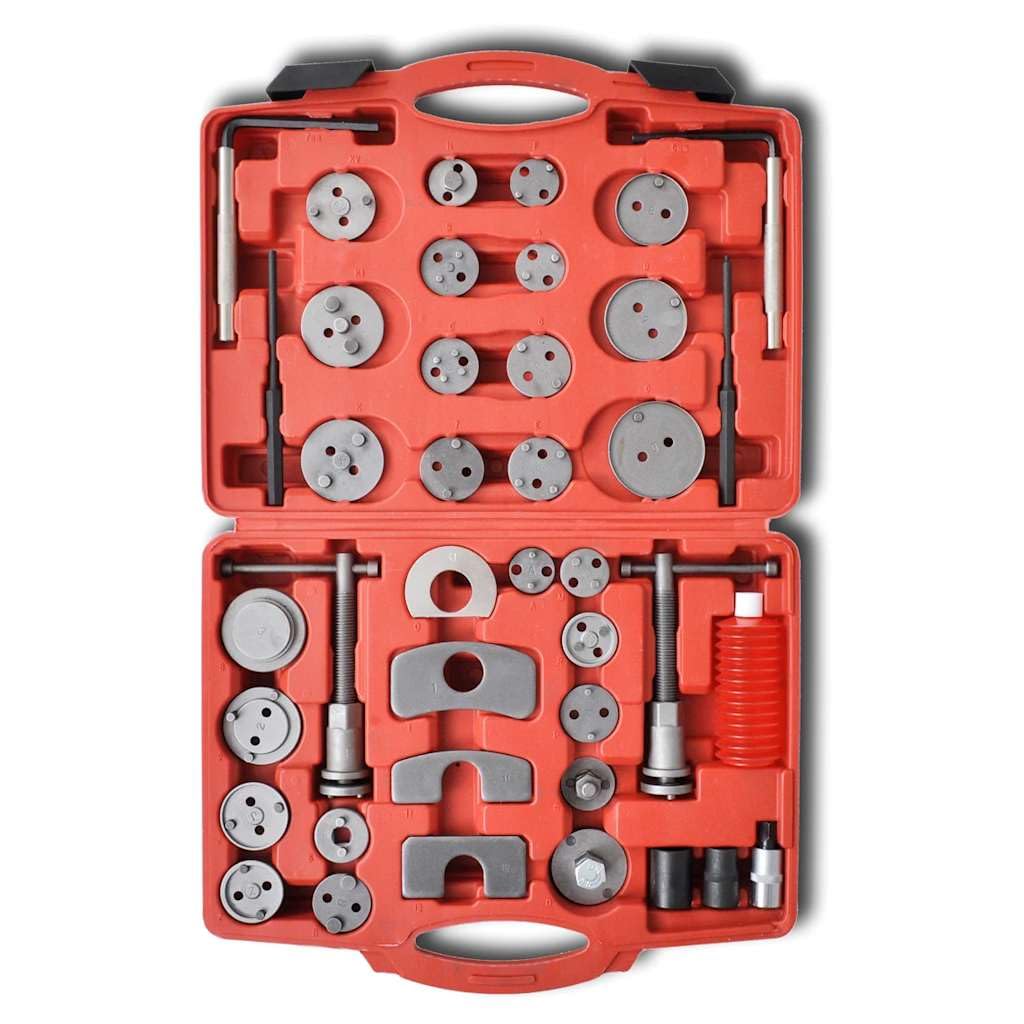 Zestaw narzędzi do resetowania tłoczków hamulcowych, 40-częściowy zestaw narzędzi ze stali węglowej z 26 adapterami magnetycznymi wrzeciona imbusowe do szybkiej obsługi hamulców
