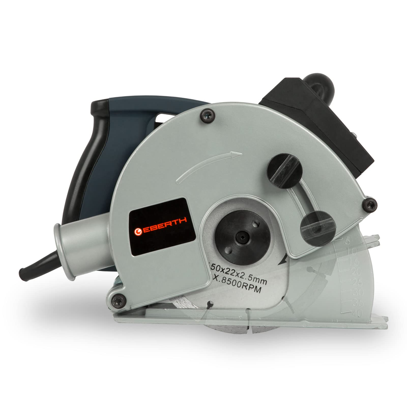 EBERTH Cortadora de ranuras 1700 vatios, 2x disco de corte 150 mm, profundidad de corte 5-40 mm, anchura de corte ajustable 14, 19 y 29 mm, láser, función de arranque suave, conexión de ventosa