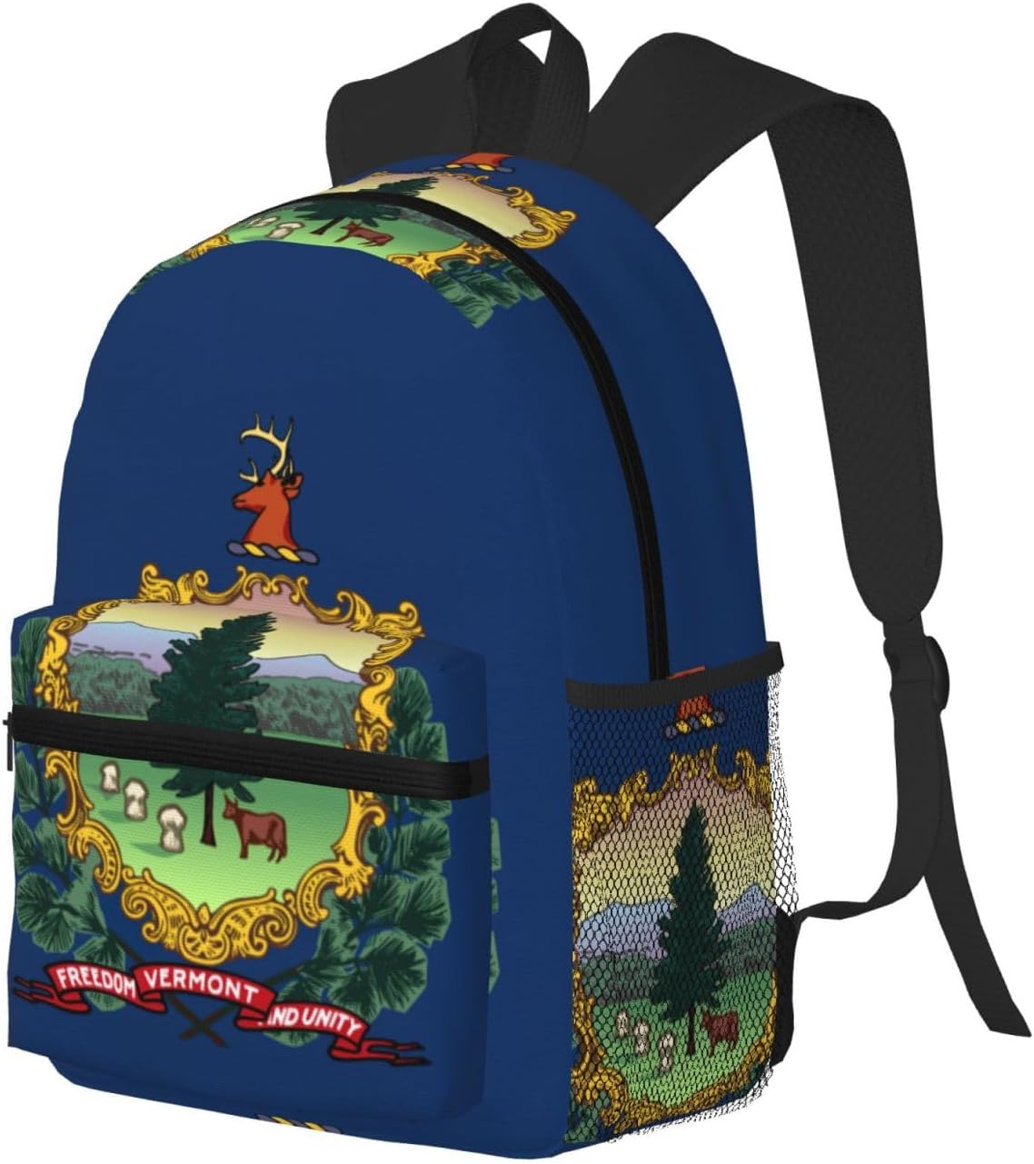 Vermont State Flag Backpack Large Sports Bag, Best for Basketball, Soccer, Volleyball, Swim, Gym, Travel
