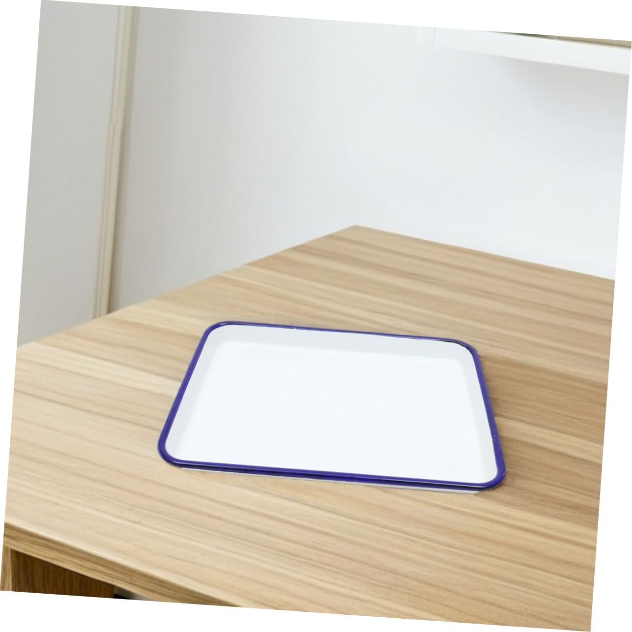 4pcs Vintage Enamel Baking Tray Tray Retro Kitchen Bake Pan Rectangular Enamelware Roasting Pan Baking Dish Vintage Square Roaster Enamel White