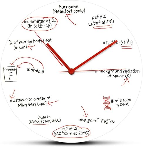 Reloj de pared de ciencias matemáticas, ecuación matemática, reloj de pared decorativo geek para aula, arte de pared aritmético, regalo para