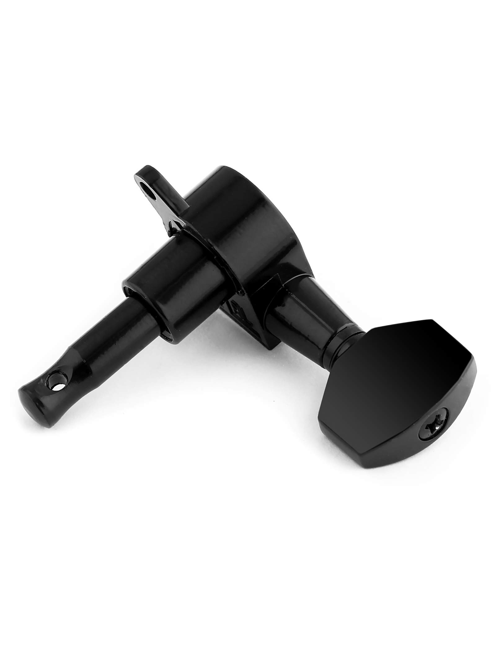 Holmer Clavijas de afinación de cuerda selladas, máquinas de afinación, cabezales de máquina Grover, teclas de afinación, 6 en línea, para guitarra acústica diestra o guitarra eléctrica, color negro.