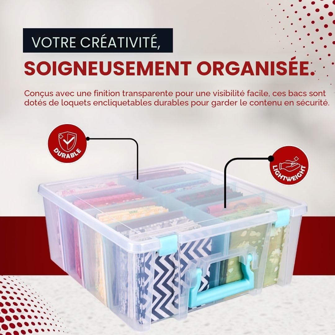 ArtBin Super Cartable, plastique polypropylène, transparent et turquoise, double profondeur