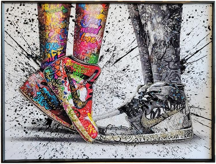 水晶絵　ナイキ　NIKE　スニーカー　アート　アートパネル　絵画　額縁　キラキラ 水晶絵 ナイキ NIKE スニーカー アート アートパネル 絵画 額縁