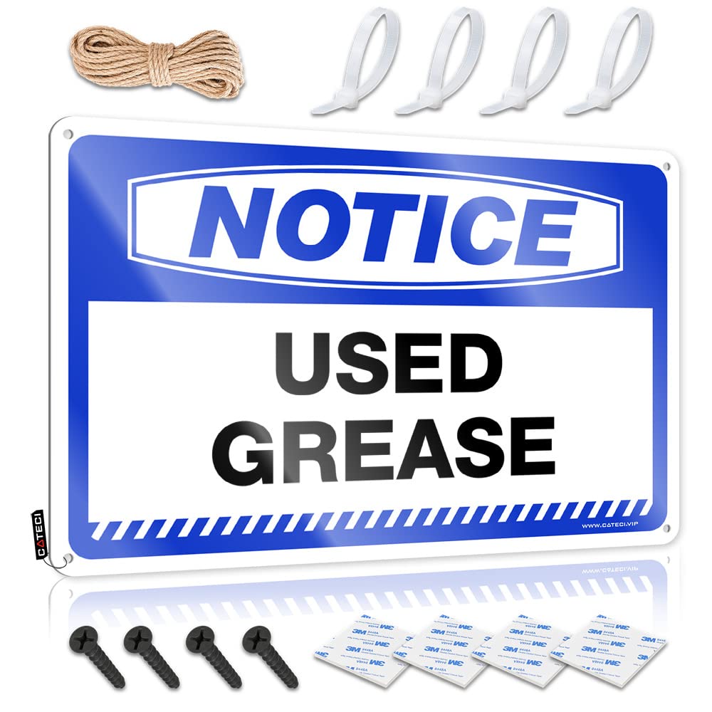 Tinsign Decor Notice Used Grease Tin Sign Funny Tin Metal Signs Tin Sign For Man Cave(30X40CM)