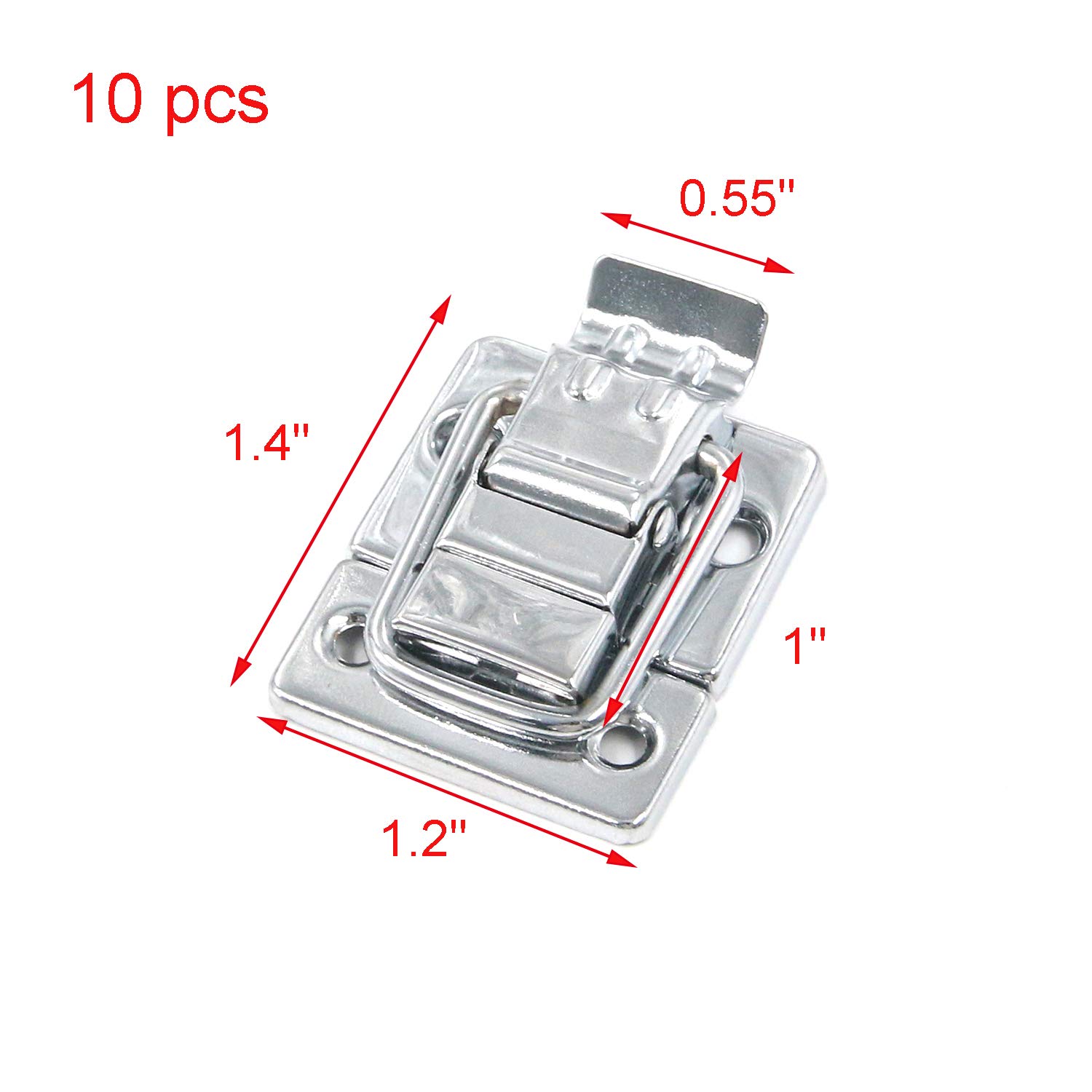 Geesatis 10 pcs Case Hasps Latches Toolbox Buckle Lock Case Box Hasp Latch for Guitar Case Musical Cases Cosmetic Case, with Mounting Screws, 1.85 X 1.1 Inch 3