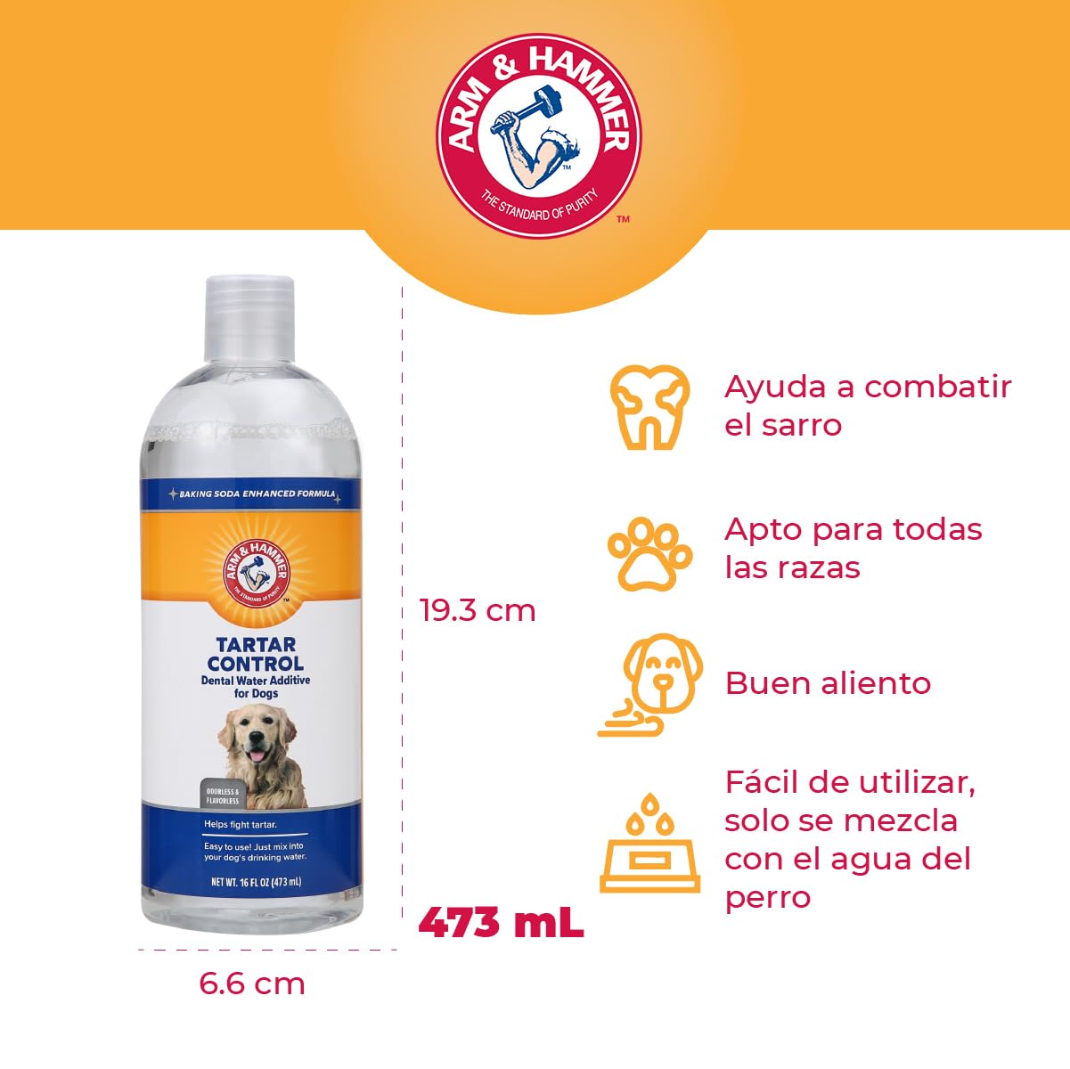 Arm & Hammer Dog Water Additive Dental Care - Bad Breath Eliminator for Dogs & Dog_Breath Freshener - Dog_Tooth Plaque Cleaner & Dog Tartar Remover - 16 Fl Oz Dental Rinse for Dogs (Pack of 2) - image 5