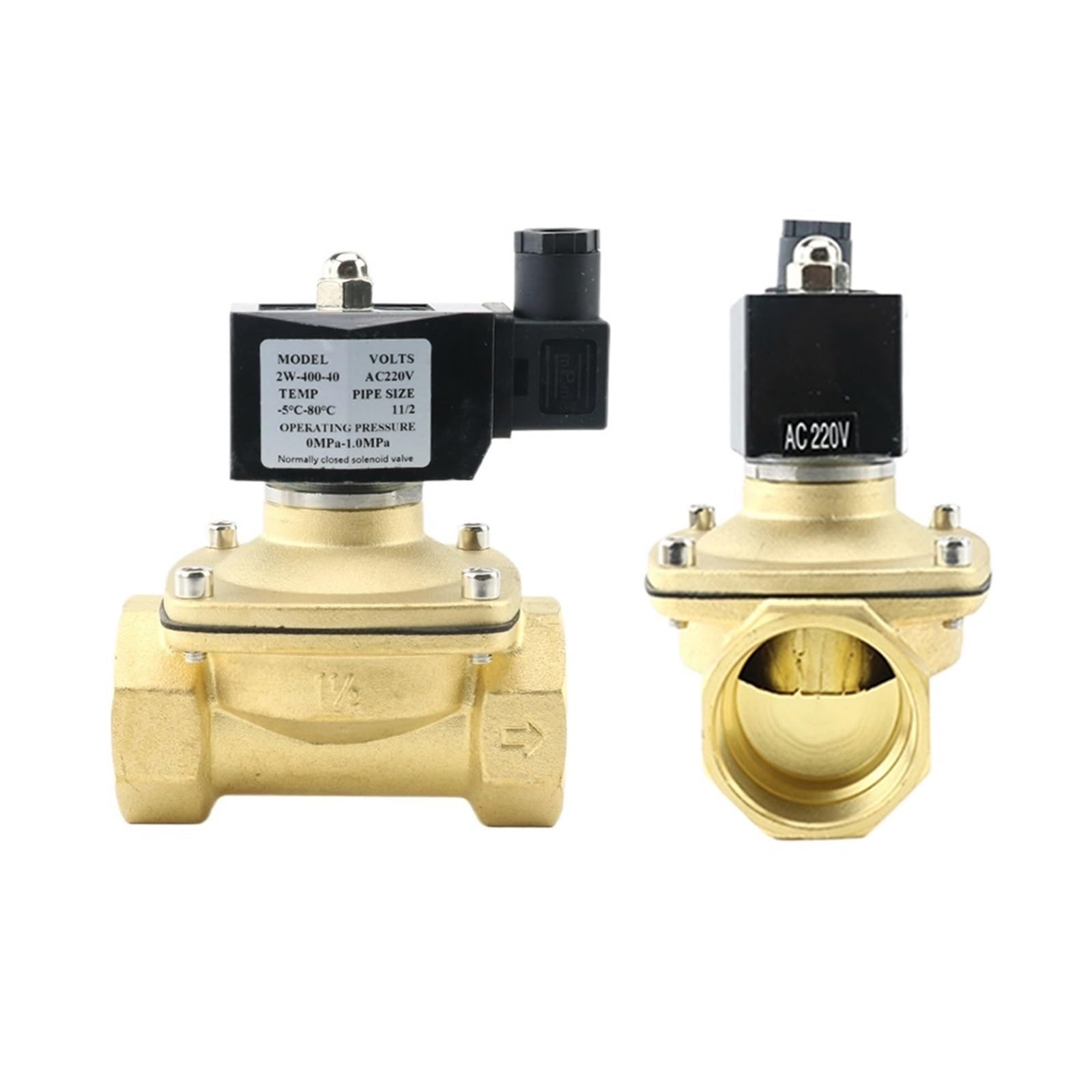 Iusezromar 1/2 " 3/4" " 2" Electric Solenoid Valve Normally Closed(",Ac0v)