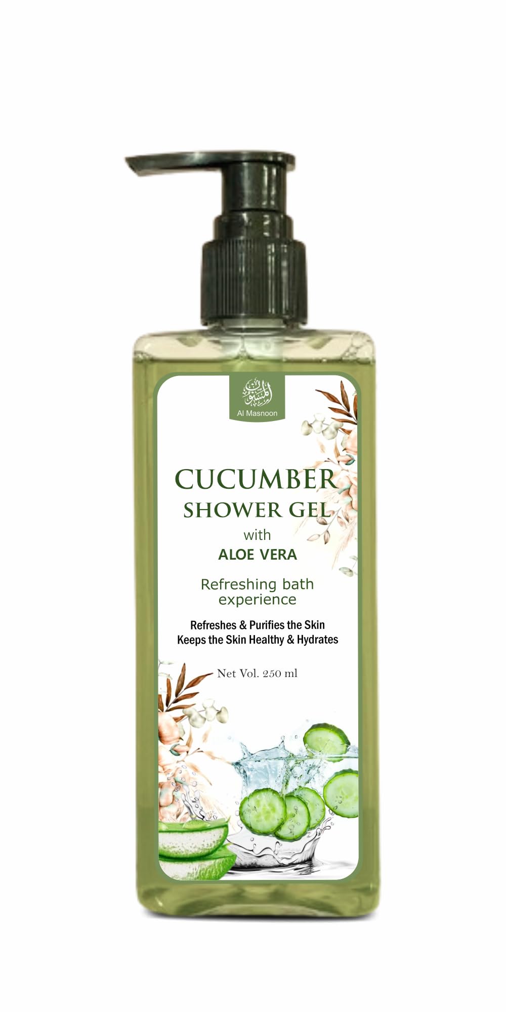 Cucumber Shower Gel with Aloe Vera 250ml / Refreshing Bath Experience for Clean, — Flash AI Score 91/100