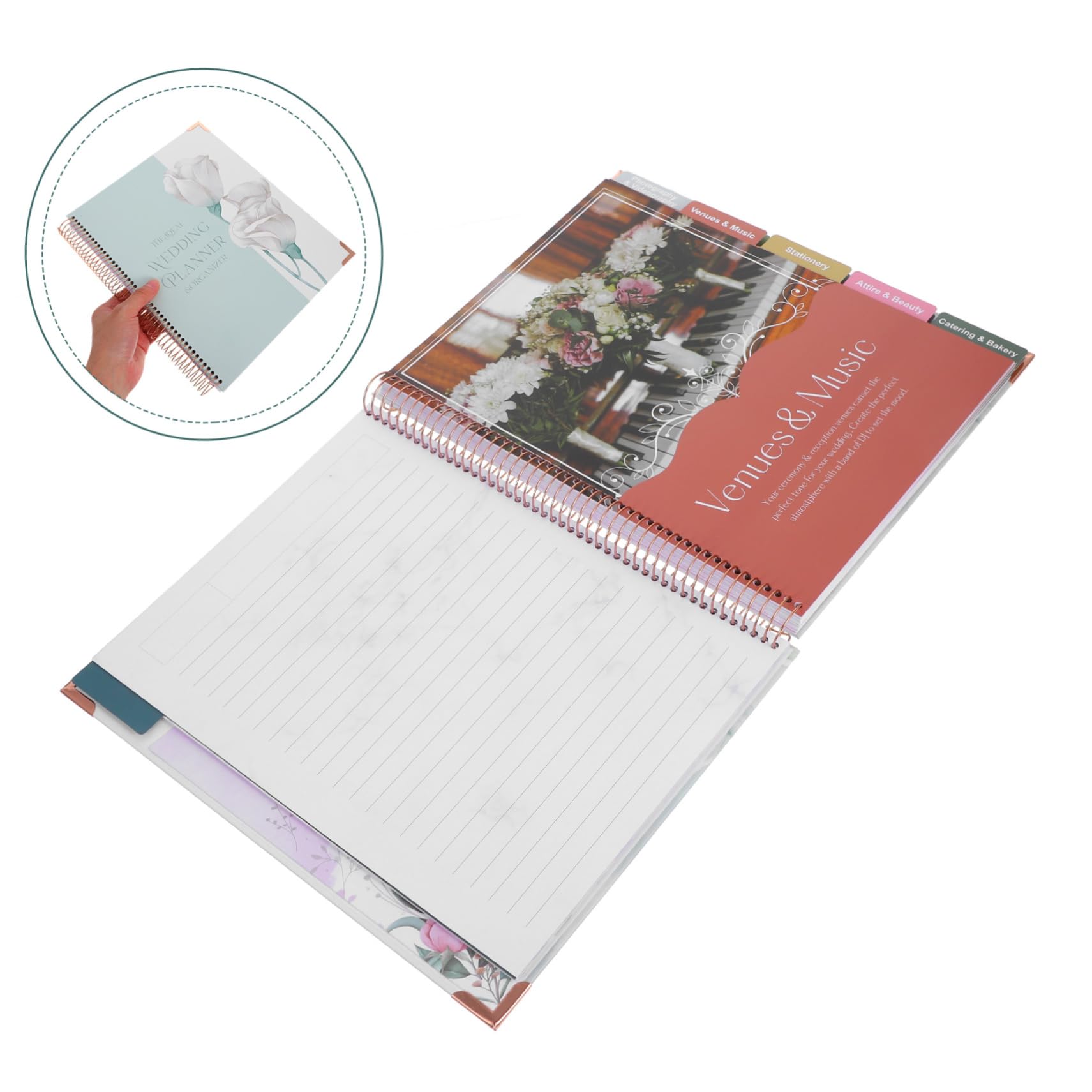 DOITOOL Hochzeitsplaner Buch für Verlobte Paare Papier mit Budgetplanung und Detailliertem Zeitplan für Hochzeitsplanung und Organisation