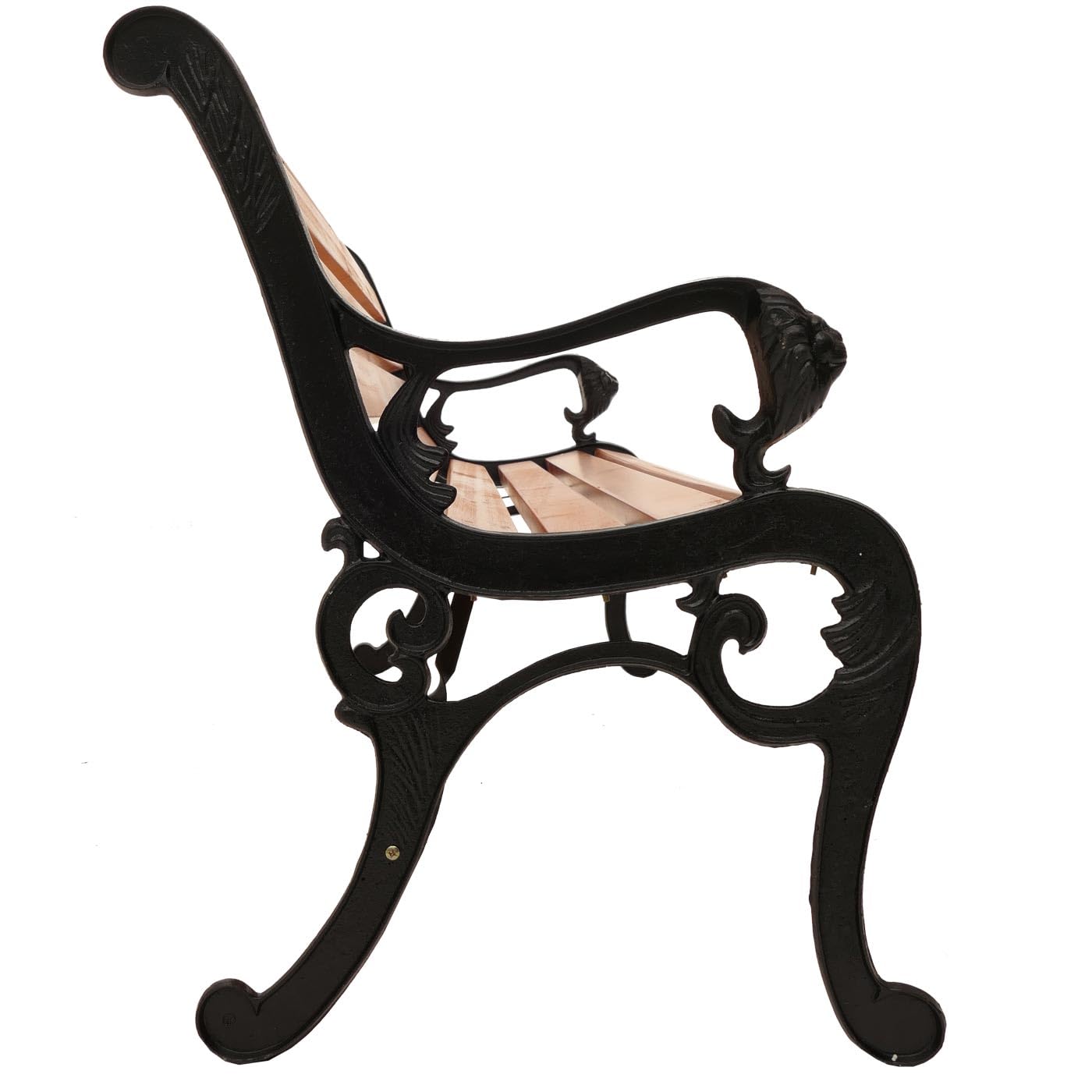 Mendler Panca da giardino HWC-O25, panchina da parco in legno 2 posti, ghisa legno pino certificato MVG, 132cm - teak