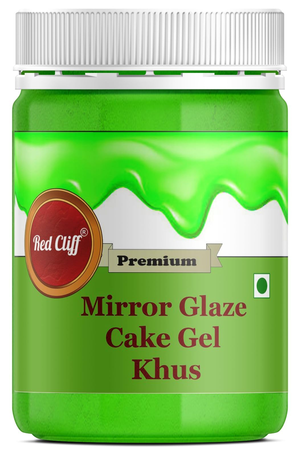 RED CLIFF Khus Flavour Mirror Glaze Gel for Cake Decoration | High-Gloss Finish for Stunning and Professional-Looking Cakes | Khus Glaze | 350g |