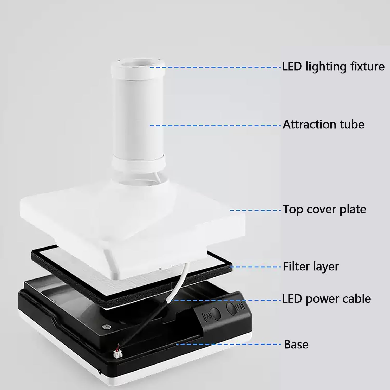 COYEUX Aspirapolvere Dentale Portatile, aspirazione polveri di lucidatura Dentale da 60 W, con Ventola/Luce LED/Tubo telescopico, per Laboratorio odontotecnico