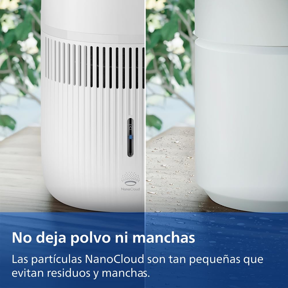 Philips Humidificador Evaporativo Serie 4000, Humidificación Higiénica, 99,97% Menos Bacterias, Depósito de Agua 3,5 L, 275 ml/h, Habitaciones hasta 41 m², Blanco (HU4209/00)