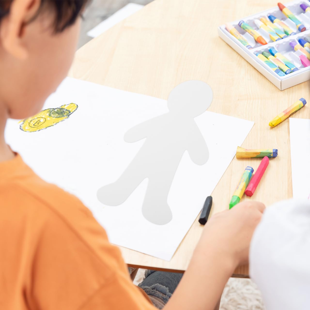 20 muñecos de papel blanco para pintar, figuras humanas de cartón para manualidades, niños, niñas, guardería, decoración escolar
