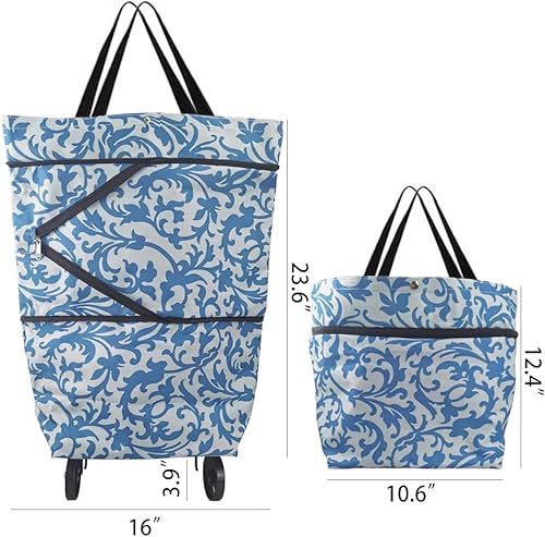 Miniatura 2 de Carrito de compras plegable con ruedas Carritos de compras de moda y prácticos, carrito de comestibles con ruedas utilizado para viajes de picnic