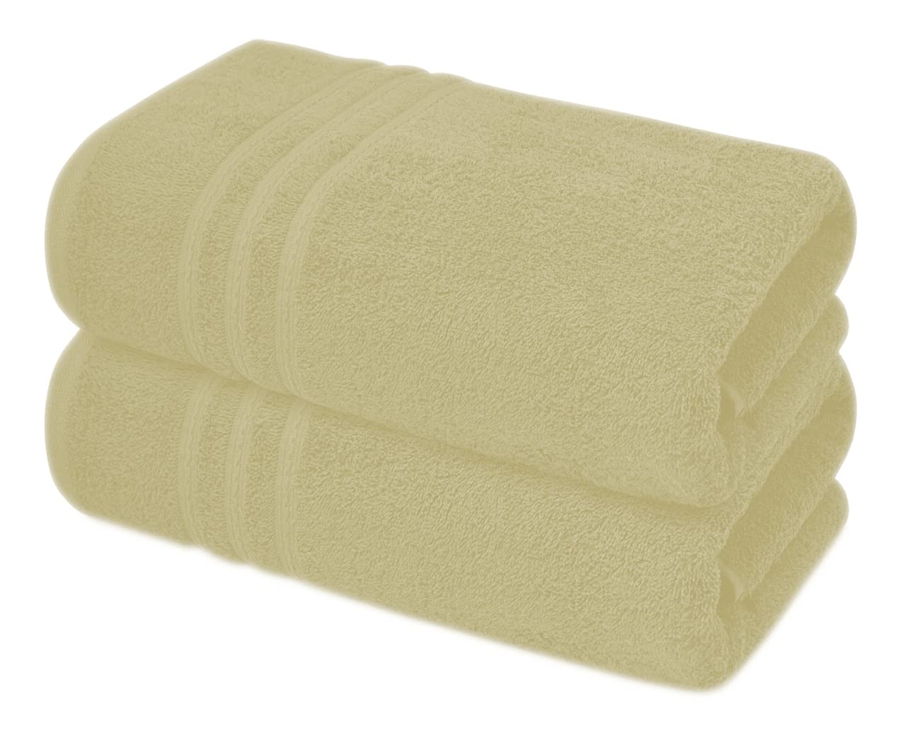 A & B Traders Cream 2X Extra Large Jumbo Bath Sheets - Beach Towels 100% Cotton | Huge Size 85 X 200 Cm | Pack Of 2 (Cream)