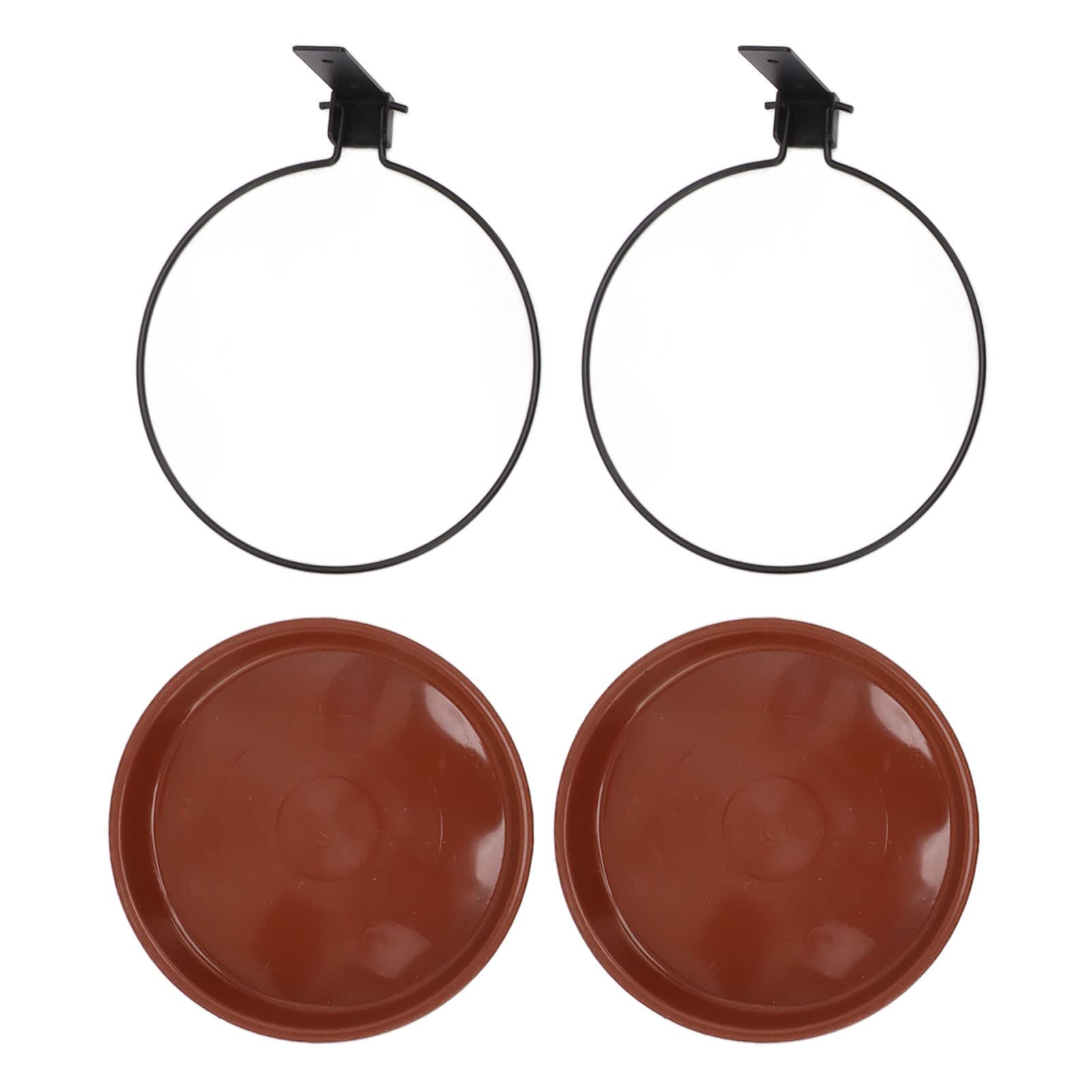 Cocoarm Cuenco de Baño para Pájaros Montado en un árbol, Bandeja de Plástico para Comedero de Pájaros, Gran Capacidad con Anillo de Metal y Clip de Acero, Fácil de Limpiar, Doble Uso para Patio (2