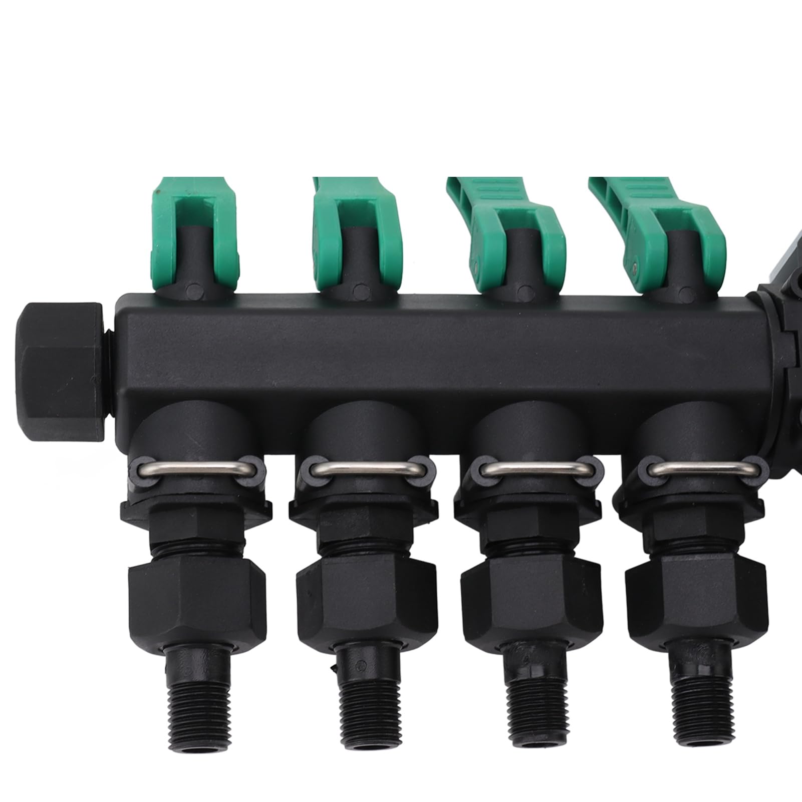 Divisor de Manguera Colector Resistente de 4 Vías con Interruptores Independientes para Uso en Granjas y Jardines Material Duradero Resistente a la Oxidación