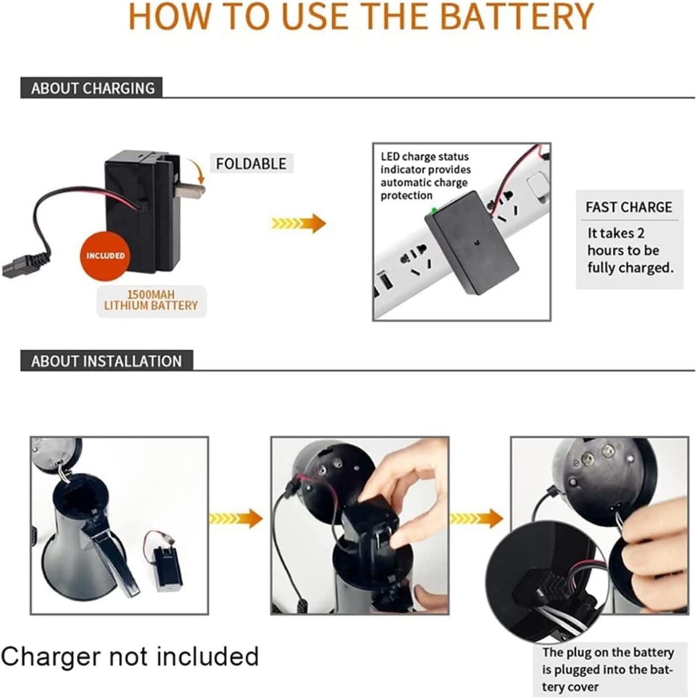 Megaphones Portable Megaphone Speaker 35w Power Band Detachable Handheld Megaphone Built-in Siren for Safety Drills Bullhorn Speaker Clearer