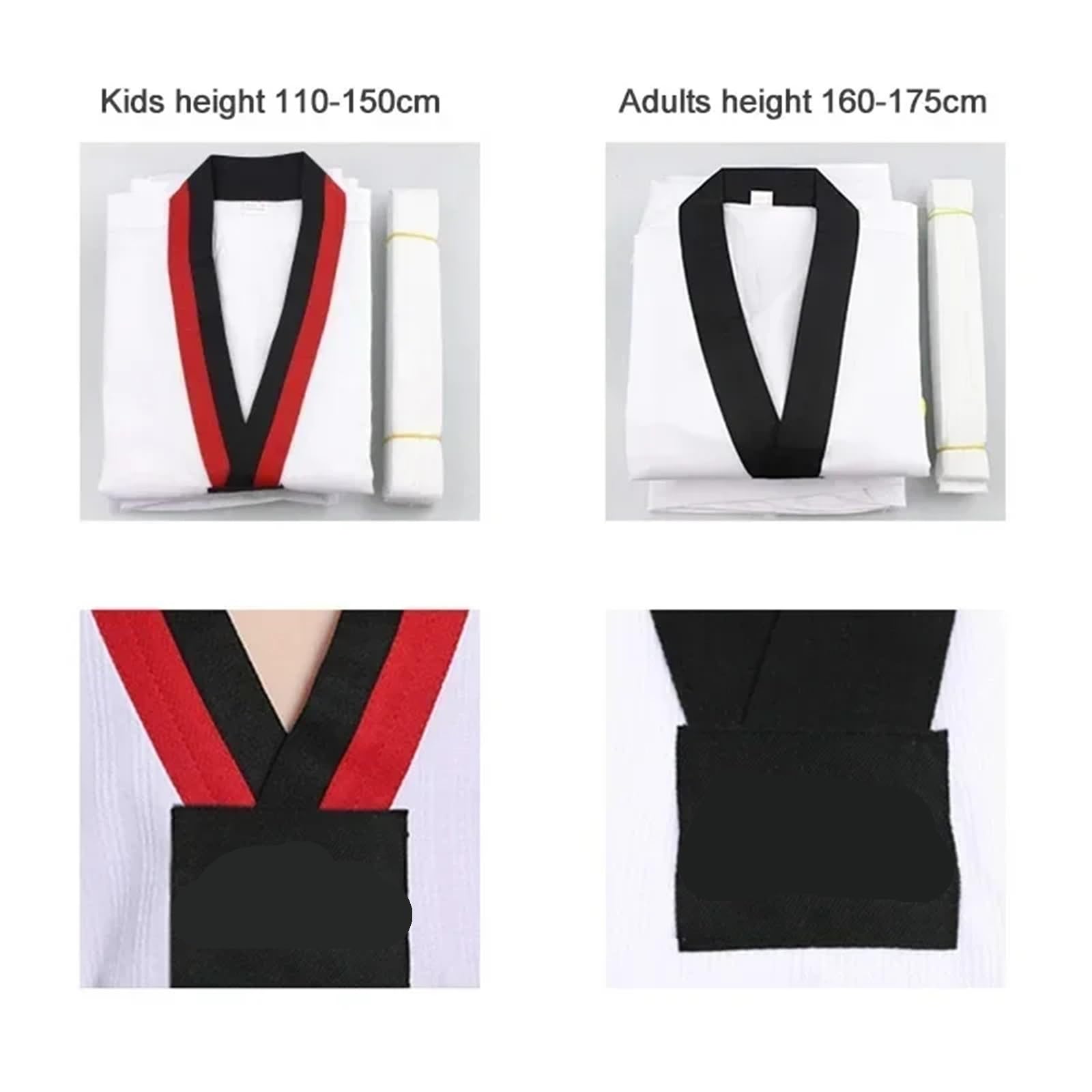 Traje De Judo Trajes de Judo, Disfraces, Ropa, Uniformes Blancos de Taekwondo, Ropa de Karate, Judo, Dobok, Uniforme Gi de Media Manga Unisex for Adultos(160cm)