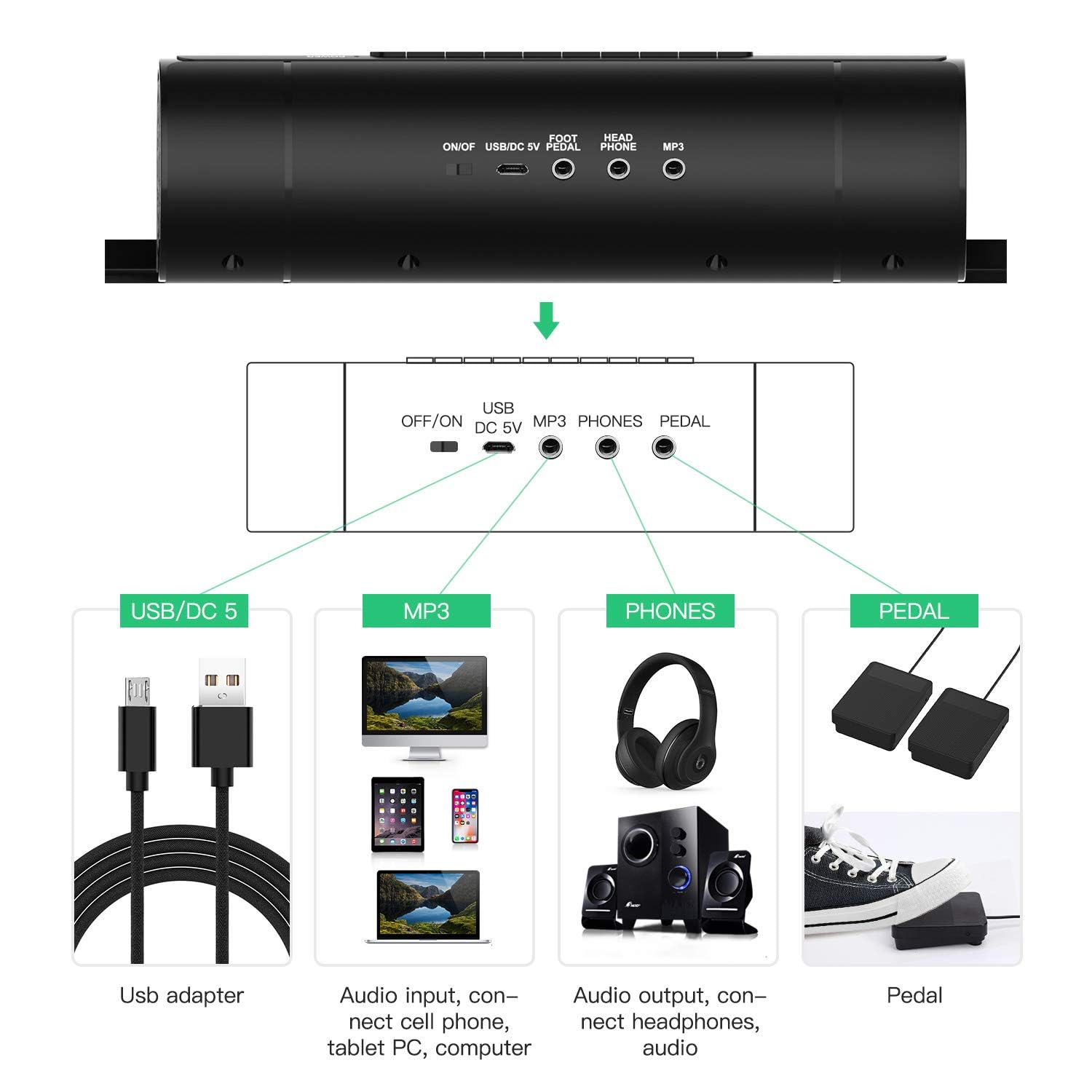 Batteria Elettronica 9 Pad - Con Altoparlante, Bacchette E Pedali, Per Principianti E Bambini - Foto 8
