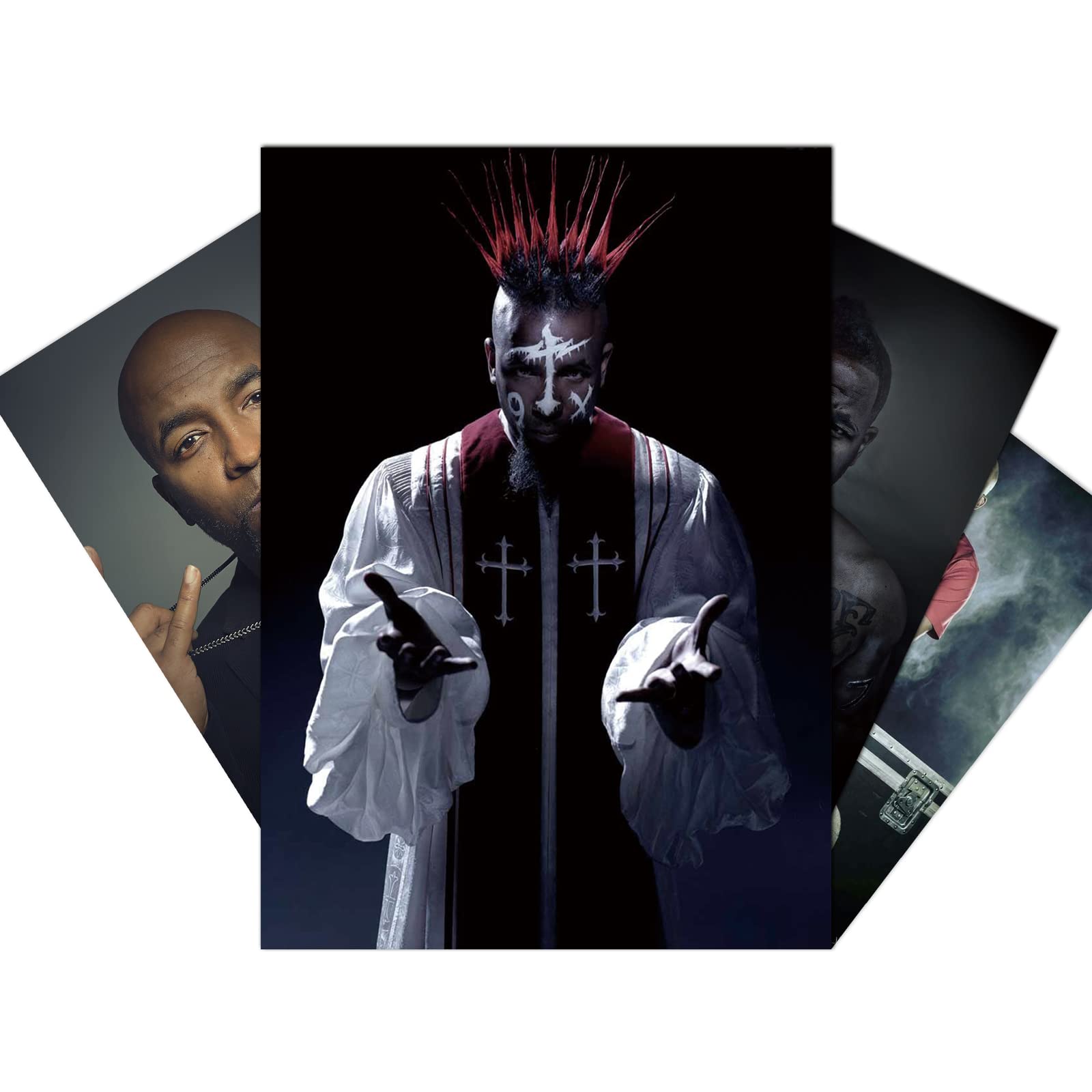 Tech N9ne Poster Rapper Music Posters Wall Art Picture Print Modern Family Bedroom Decor 4 PCS Rapper Tech N9ne Poster Unframed (10x14Inch)