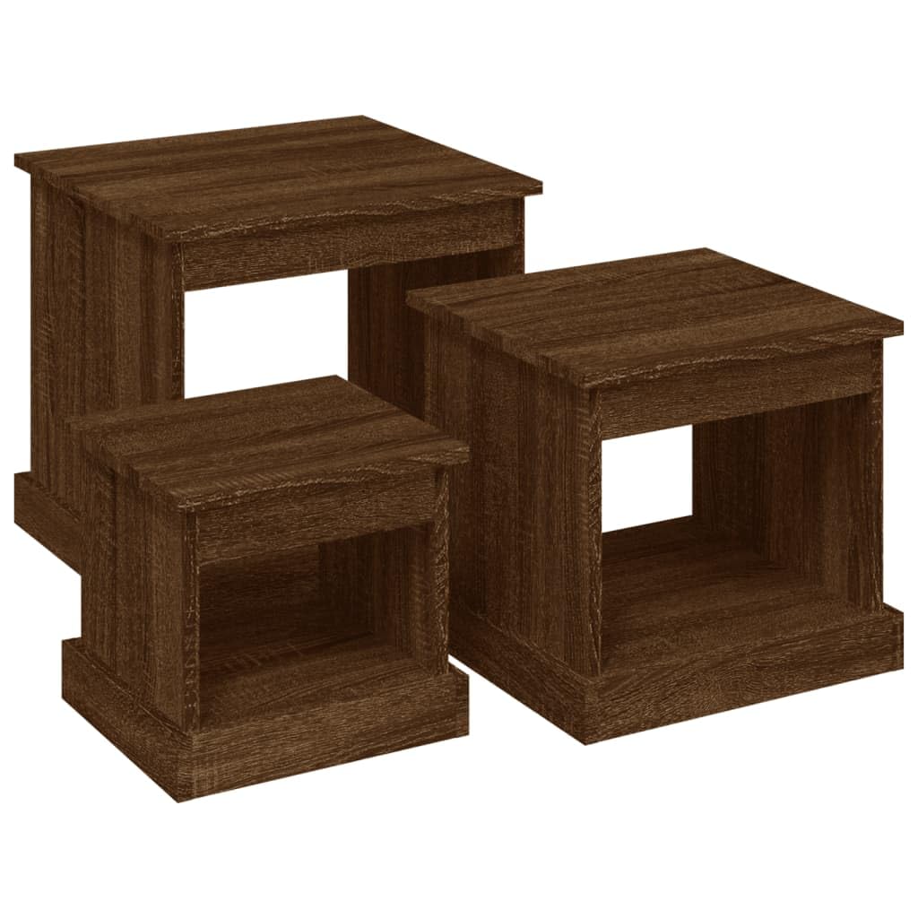 Tavolino da letto Tavolino da divanoTavolini Impilabili 3 pz Bianco Lucido in Legno MultistratoAdatto per soggiorno, camera da letto, balcone e ufficio