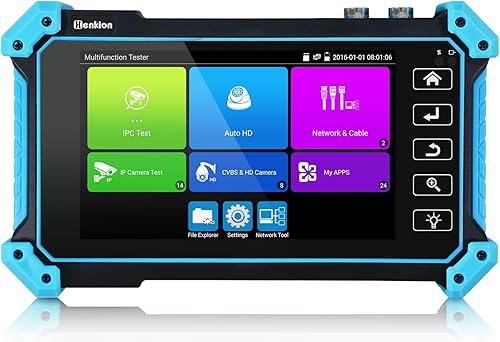 Henkion Probador de CCTV, 4K 12MP IP Cámara Probador IPC Prueba 8MP TVI/CVI/AHD/SDI/CVBS Cámara coaxial 5.4 pulgadas IPS Pantalla táctil, Prueba de