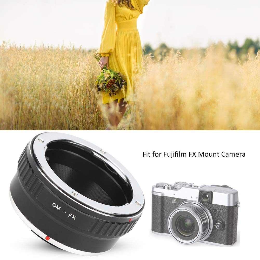 Fikaz OM FX - Anello adattatore per obiettivo Olympus OM, in lega di alluminio, compatibile con fotocamere Fuji FX Mirrorl, anello adattatore per obiettivo compatibile, design leggero