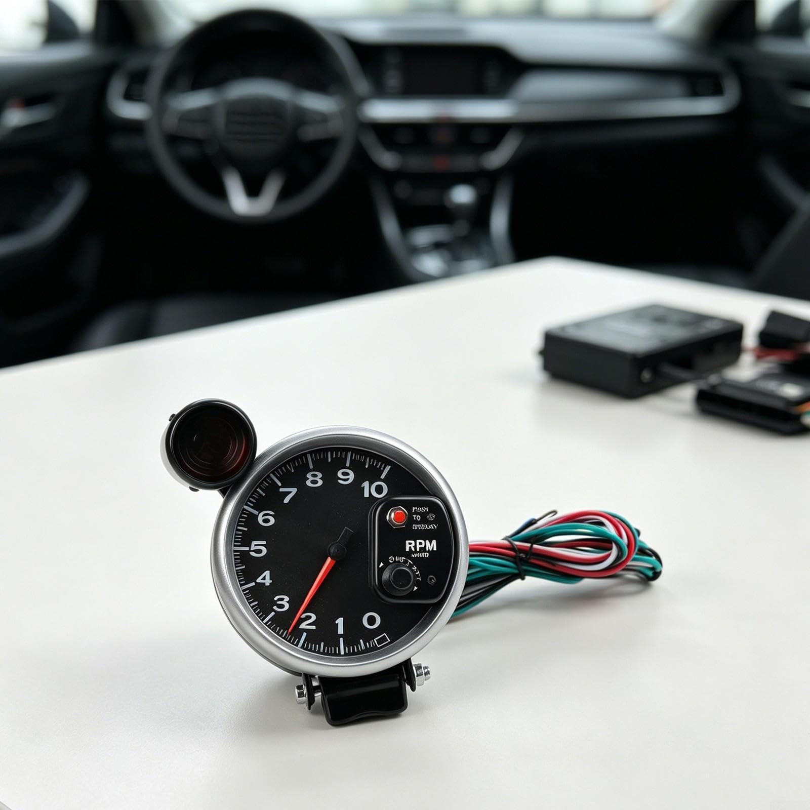 Contagiri LED 5 Pollici 10000RPM 12V Auto Display Alluminio Nero