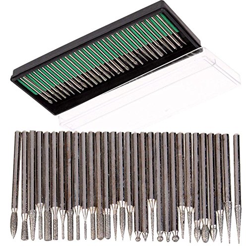 Image of DIY Crafts Pack of 30 Pcs, Design No #2, 30X Diamond Burr Bits Drill for Engraving Carving DI(Pack of 30 Pcs, Design No #2)