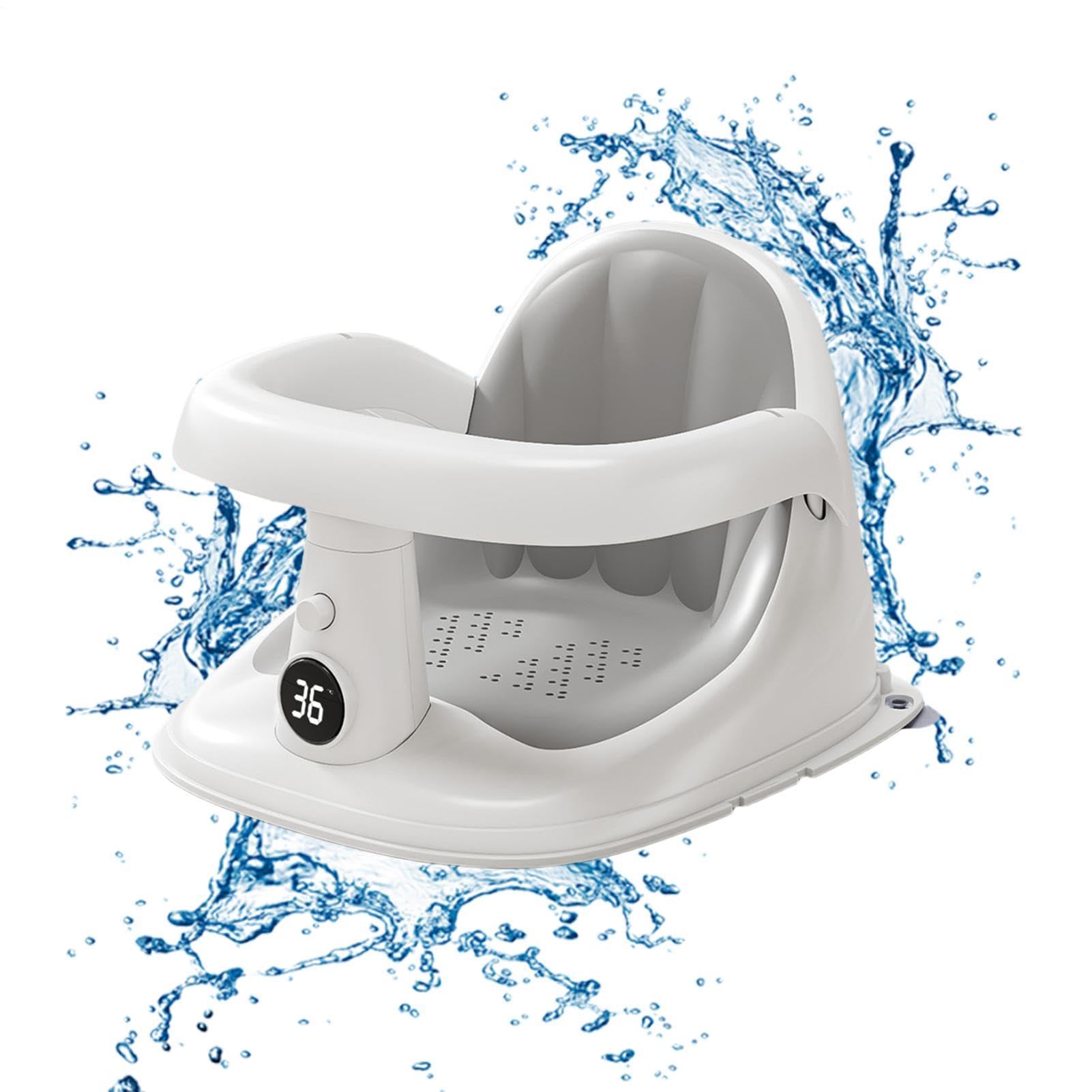 Sedile per vasca da bagno, con ventose antiscivolo, cuscino per schienale | Sedia da doccia ergonomica, supporto a mani libere, imbottitura morbida, vasca da bagno, lavabo, sicurezza per sedersi