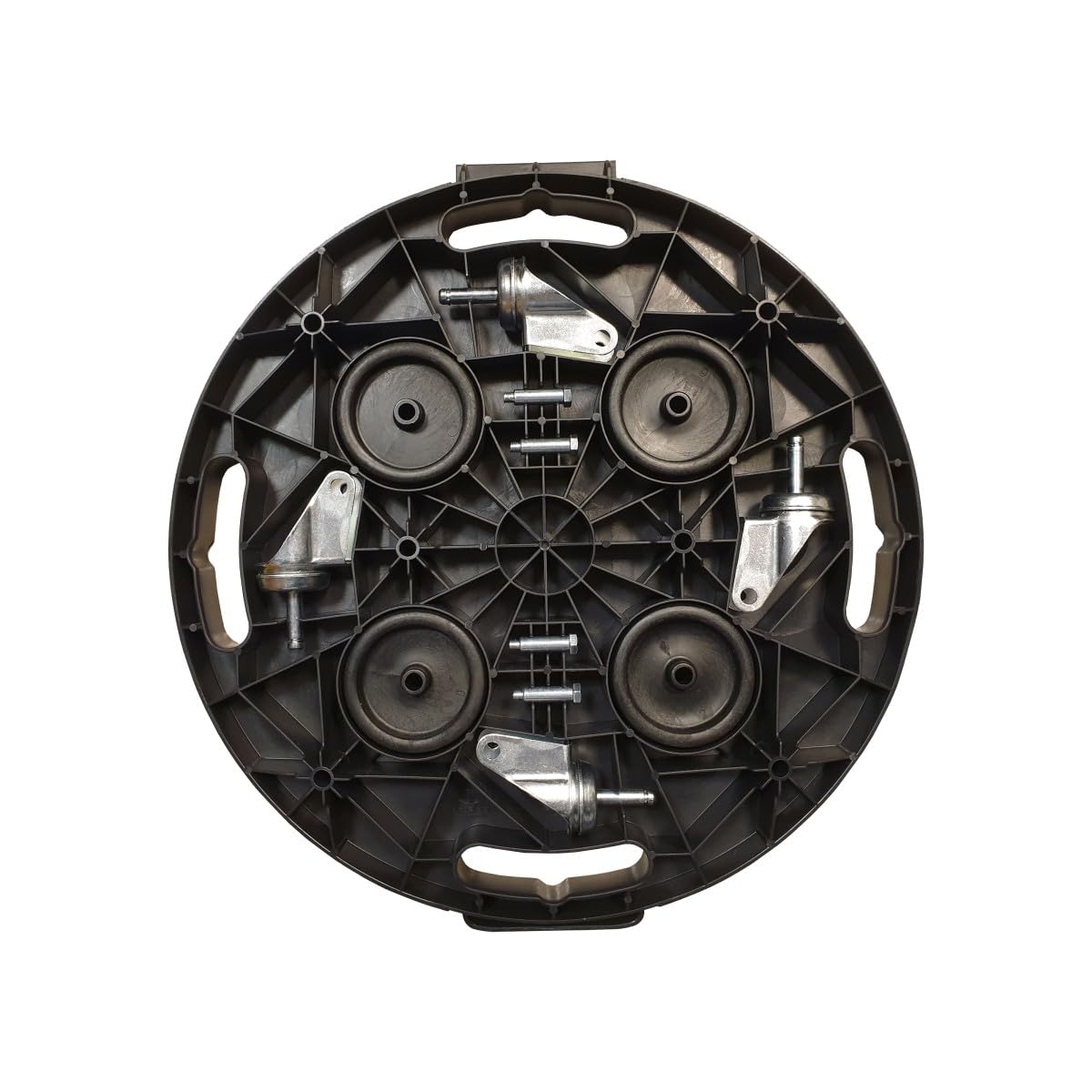 Plateau à roulettes rond Ø40 cm | Support roulant 275 kg en polypropylène antichoc | Déplacement plantes, meubles, charges lourdes