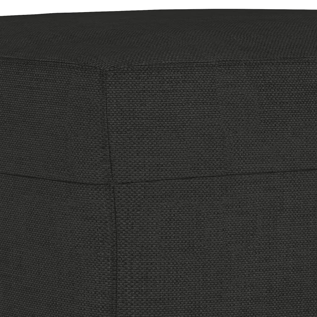 Juego de 4 muebles de sofá negro con respaldo y taburete de tela resistente, 198 cm de ancho, diseño moderno, robusto y cómodo para salas de estar pequeñas habitaciones y oficinas